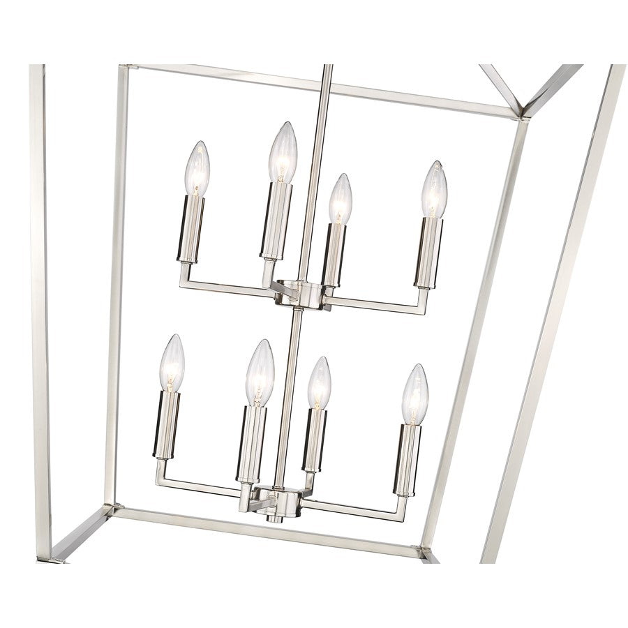 Millennium Lighting Corona 8Lt Pendant, Satin Nickel