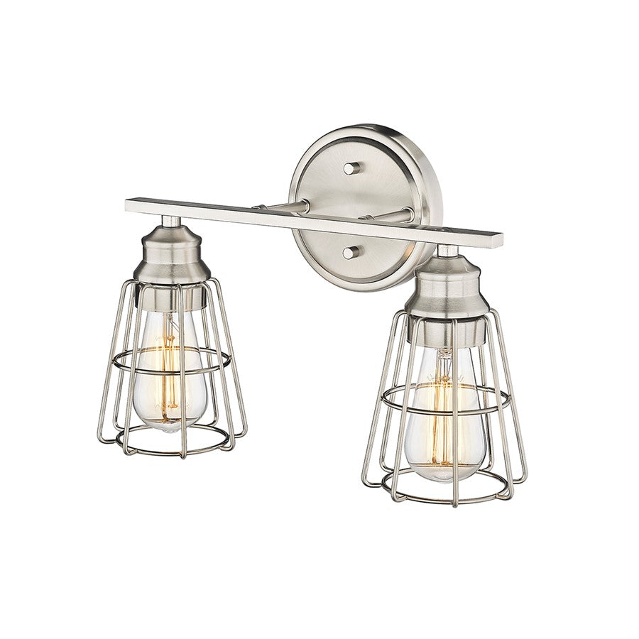 Millennium Lighting 2 Light Bathroom Vanity Light, Brushed Nickel