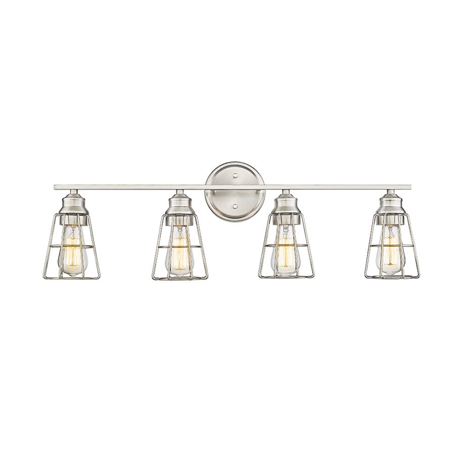 Millennium Lighting 4 Light Bathroom Vanity Light, Brushed Nickel - 3384-BN