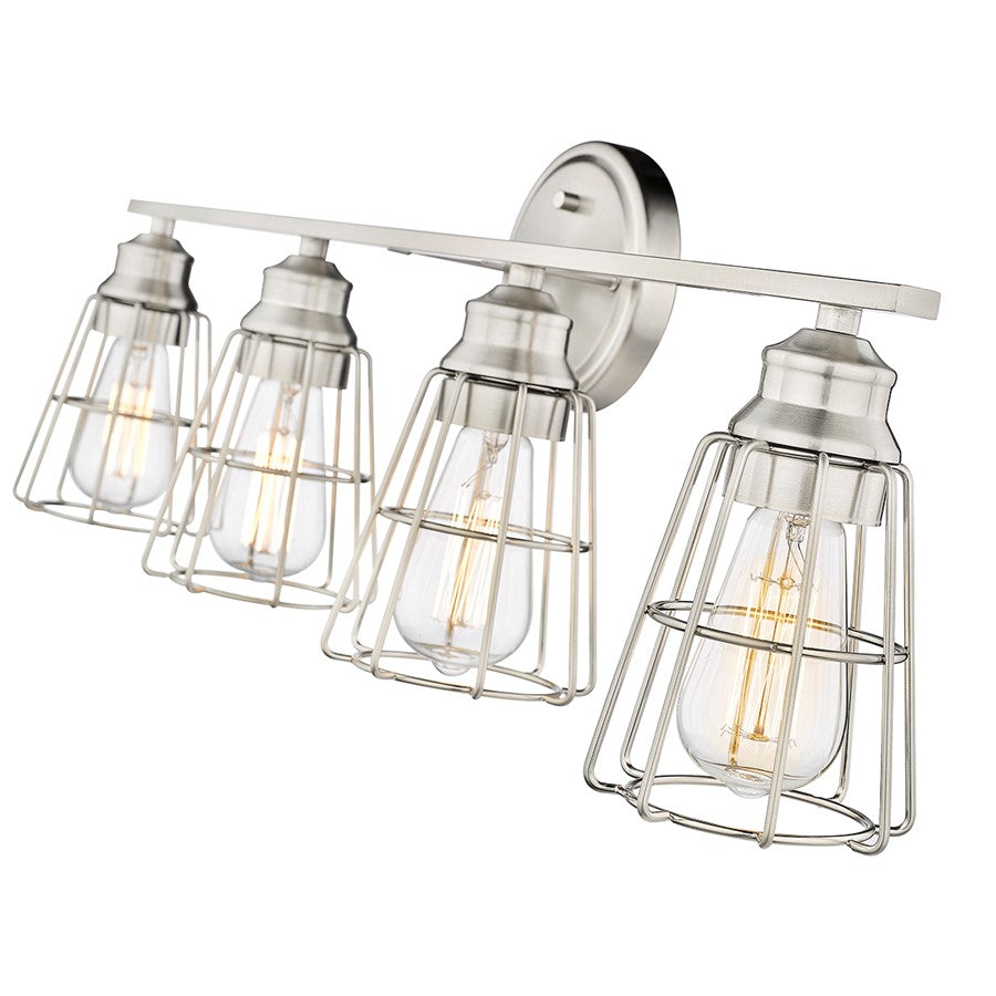 Millennium Lighting 4 Light Bathroom Vanity Light, Brushed Nickel