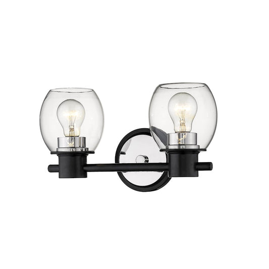2 Light 75" Vanity, Matte Black