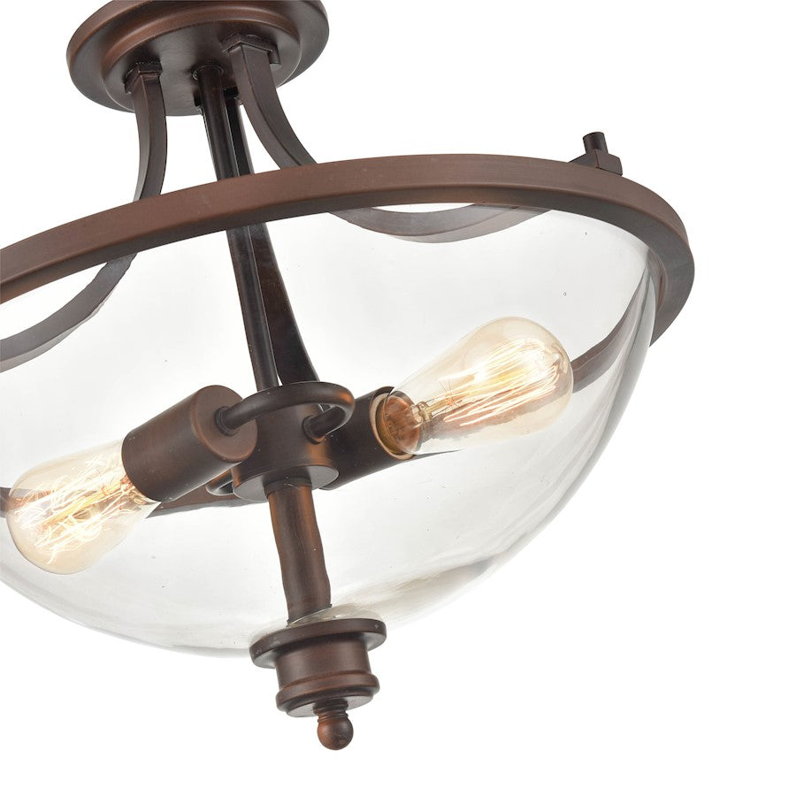 Millennium Forsyth 2 Light 17" Semi-Flush Ceiling Mount
