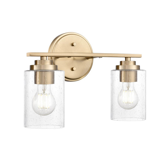 Millennium Lighting Moven 2Lt 14" Vanity, Modern Gold/Clear Seeded - 3682-MG