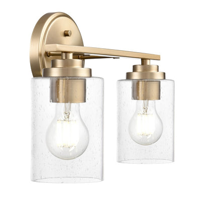 Millennium Lighting Moven 2Lt 14" Vanity, Modern Gold/Clear Seeded