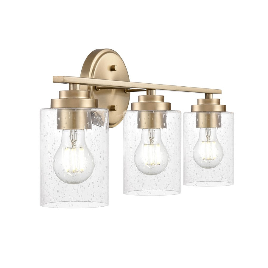 Millennium Lighting Moven 3Lt 22" Vanity, Modern Gold/Clear Seeded