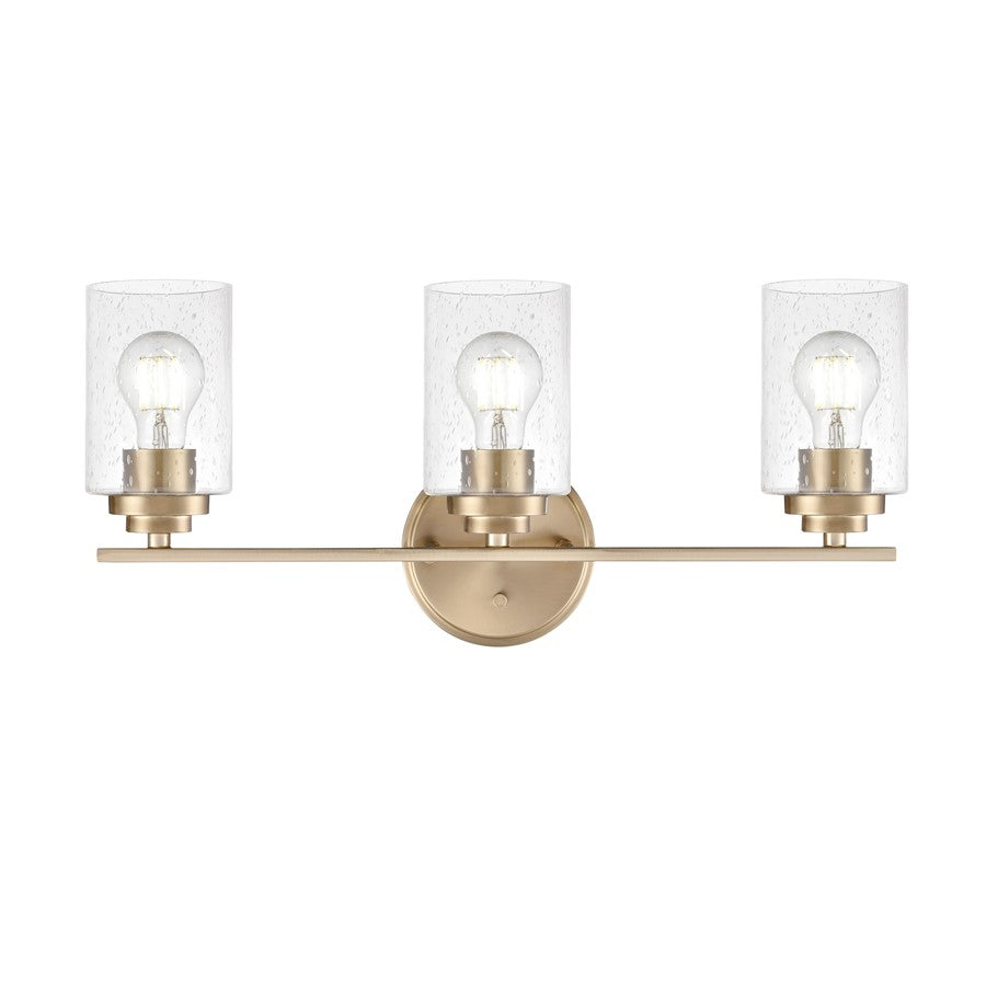 Millennium Lighting Moven 3Lt 22" Vanity, Modern Gold/Clear Seeded