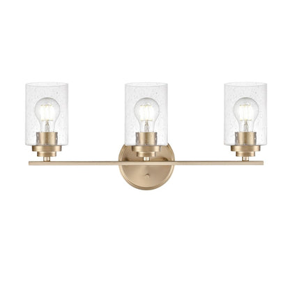 Millennium Lighting Moven 3Lt 22" Vanity, Modern Gold/Clear Seeded