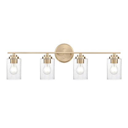 Millennium Lighting Moven 4Lt 31" Vanity, Modern Gold/Clear Seeded