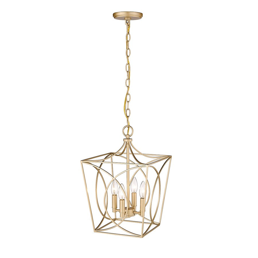 Millennium Lighting Tracy 4Lt 12" Pendant, Painted Modern Gold - 4001-PMG