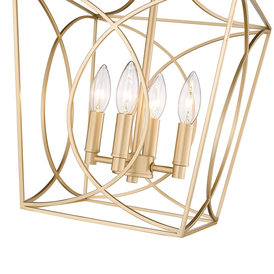 Millennium Lighting Tracy 4Lt 12" Pendant, Painted Modern Gold