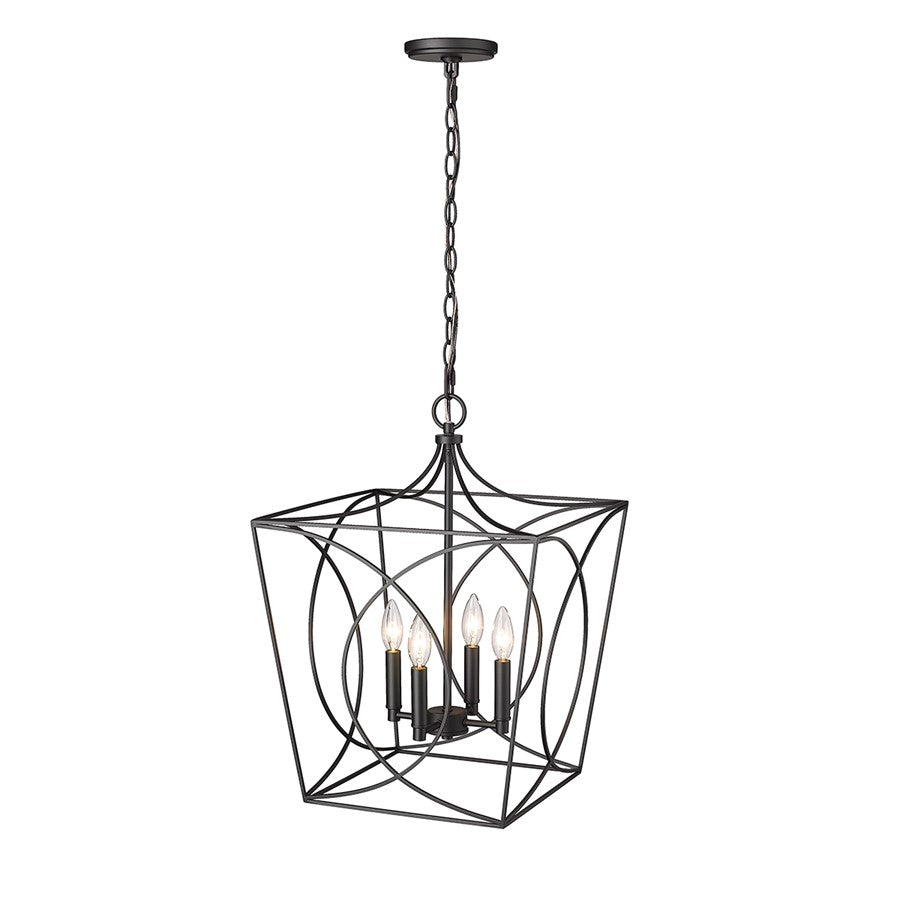 Millennium Lighting Tracy 4Lt 16" Pendant, Black