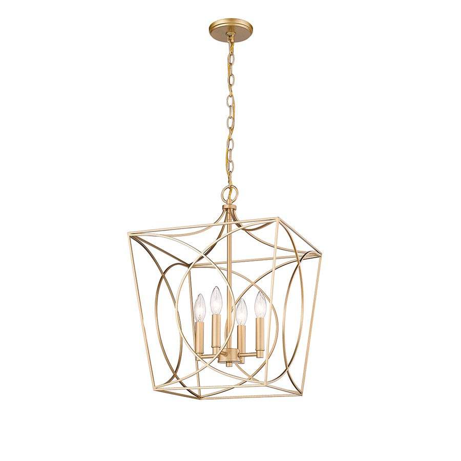 Millennium Lighting Tracy 4Lt 16" Pendant, Painted Modern Gold