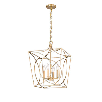 Millennium Lighting Tracy 4Lt 16" Pendant, Painted Modern Gold