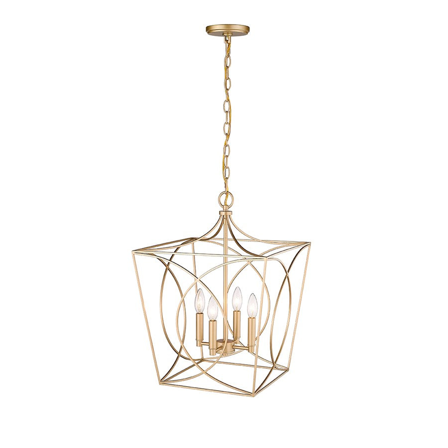Millennium Lighting Tracy 4Lt 16" Pendant, Painted Modern Gold