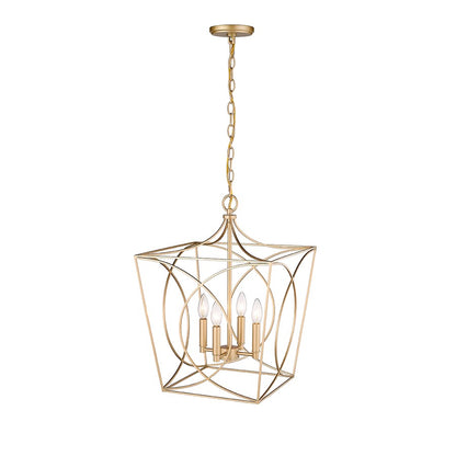 Millennium Lighting Tracy 4Lt 16" Pendant, Painted Modern Gold
