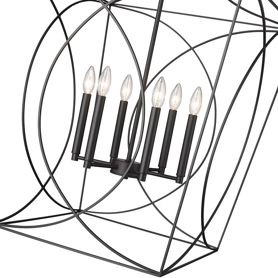 Millennium Lighting Tracy 6Lt Pendant, Black