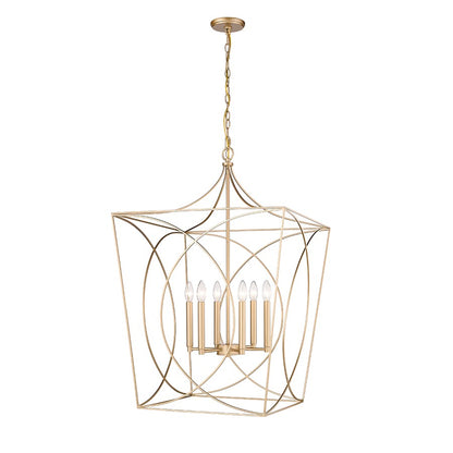 Millennium Lighting Tracy 6Lt Pendant, Painted Modern Gold