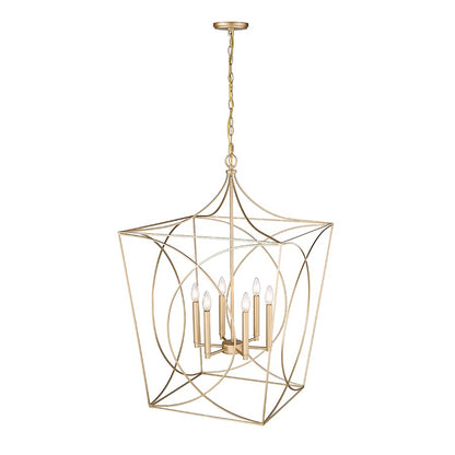 Millennium Lighting Tracy 6Lt Pendant, Painted Modern Gold
