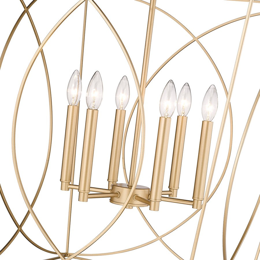 Millennium Lighting Tracy 6Lt Pendant, Painted Modern Gold