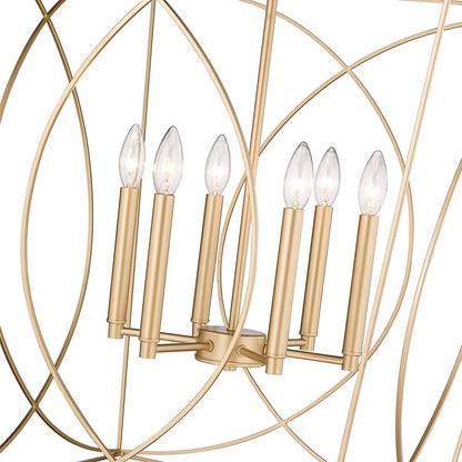 Millennium Lighting Tracy 6Lt Pendant, Painted Modern Gold