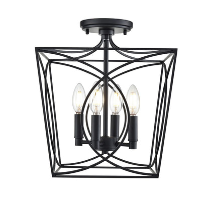 Millennium Lighting Tracy 4Lt Semi-Flush Mount, Black - 4004-MB