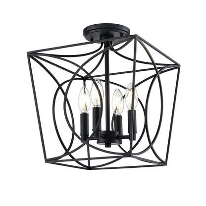 Millennium Lighting Tracy 4Lt Semi-Flush Mount, Black