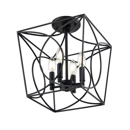 Millennium Lighting Tracy 4Lt Semi-Flush Mount, Black