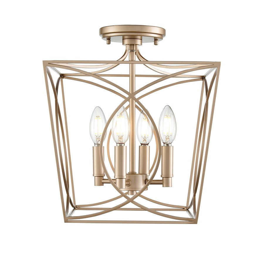 Millennium Lighting Tracy 4Lt Semi-Flush Mount, Painted Modern Gold - 4004-PMG