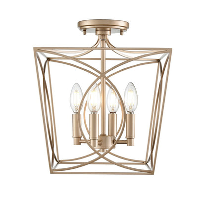 Millennium Lighting Tracy 4Lt Semi-Flush Mount, Painted Modern Gold - 4004-PMG