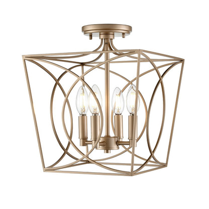 Millennium Lighting Tracy 4Lt Semi-Flush Mount, Painted Modern Gold