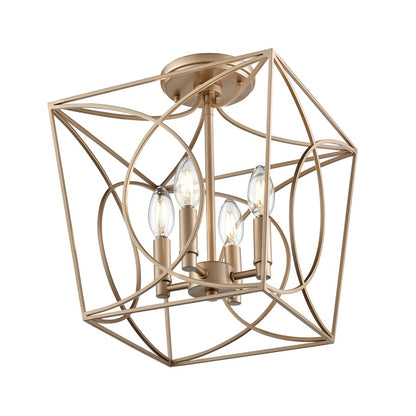 Millennium Lighting Tracy 4Lt Semi-Flush Mount, Painted Modern Gold