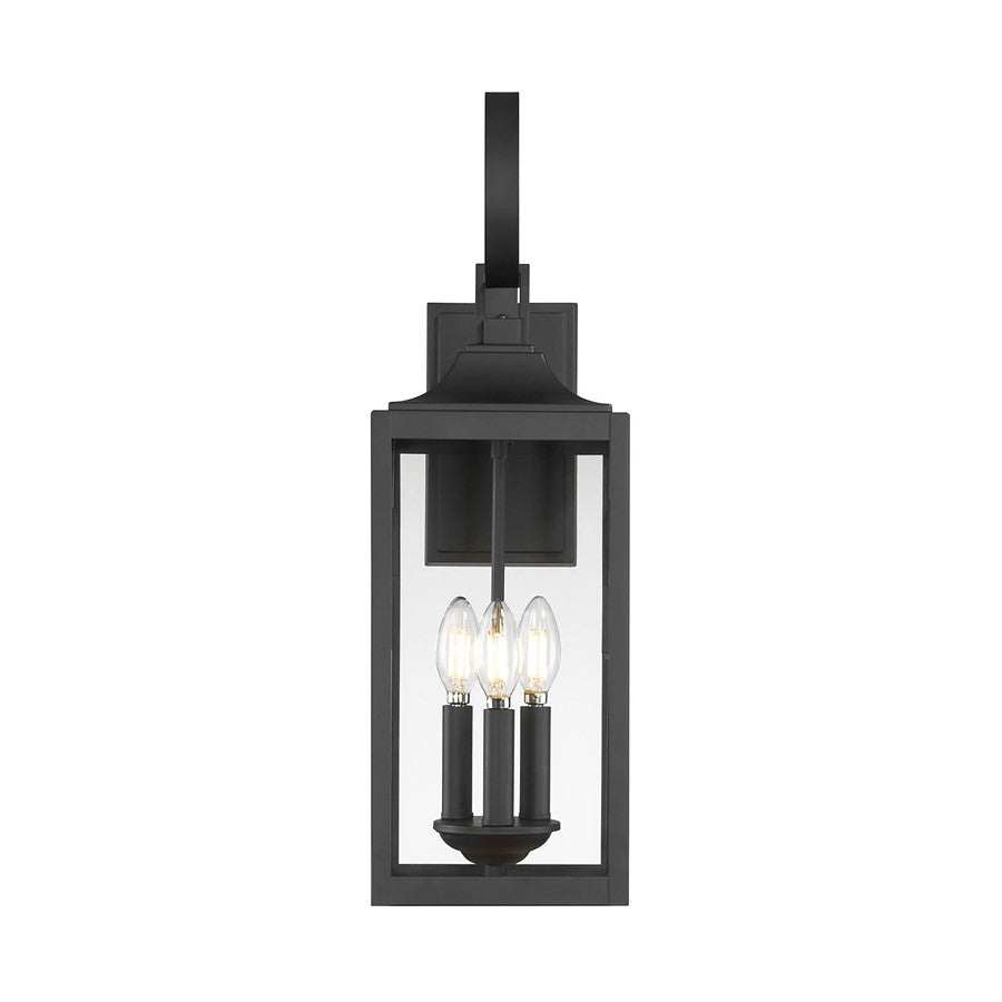 Millennium Lighting Halston 3Lt 23" Outdoor Wall Sconce, Black