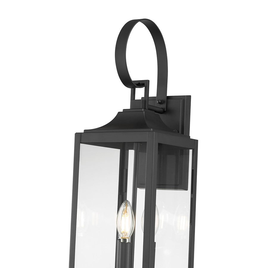 Millennium Lighting Halston 3Lt 23" Outdoor Wall Sconce, Black