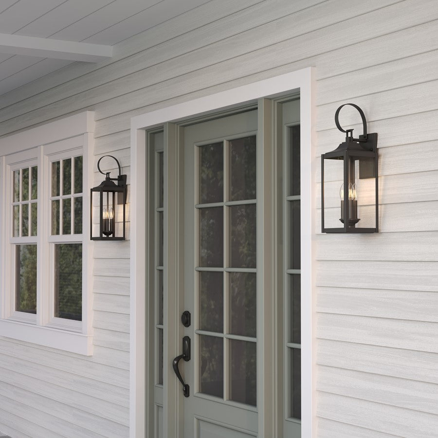 Millennium Lighting Halston 3Lt 23" Outdoor Wall Sconce, Black