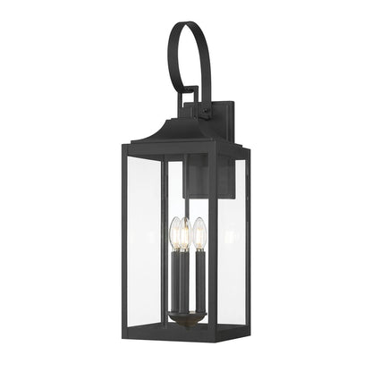 Millennium Lighting Halston 3Lt 28" Outdoor Wall Sconce, Black - 402203-PBK