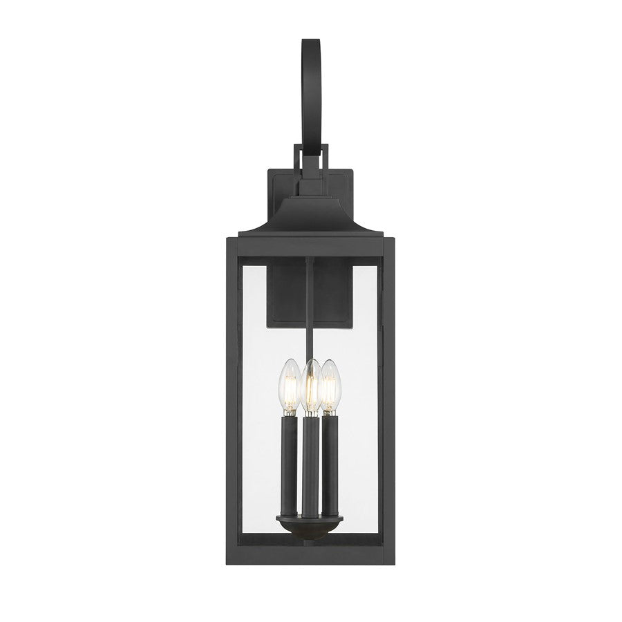 Millennium Lighting Halston 3Lt 28" Outdoor Wall Sconce, Black