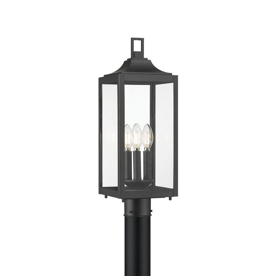 Millennium Lighting Halston 3Lt Outdoor Post Light, Coated Black - 402303-PBK