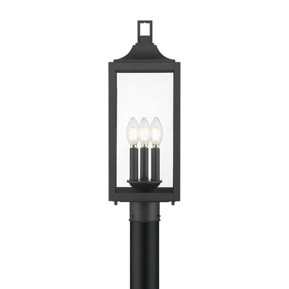 Millennium Lighting Halston 3Lt Outdoor Post Light, Coated Black