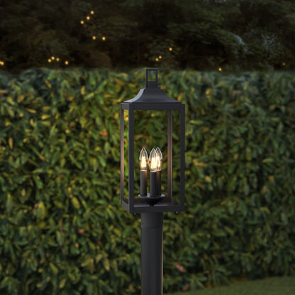 Millennium Lighting Halston 3Lt Outdoor Post Light, Coated Black