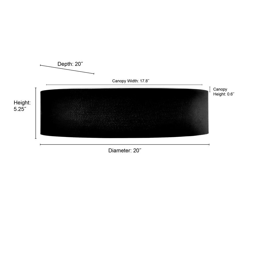 Millennium Rosata 20" Wide Flushmount, Black/Burnished Gold Interior