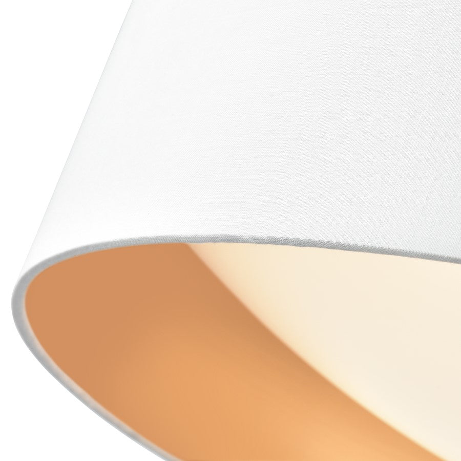 Millennium Rosata 20" Wide Flushmount, White/Burnished Gold Interior