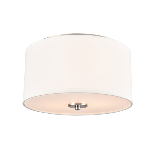 Millennium Lighting Guyten 2Lt 13" Flushmount, Brushed Nickel/White - 41002-BN