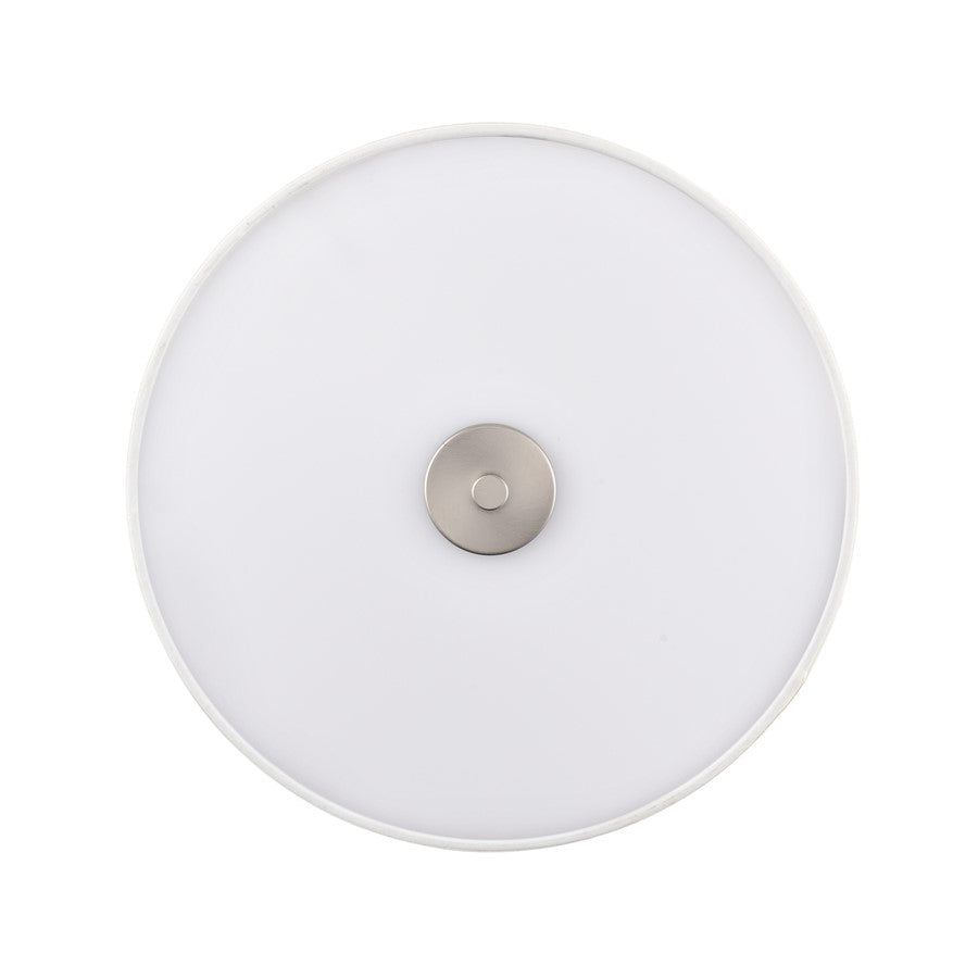 Millennium Lighting Guyten 2Lt 13" Flushmount, Brushed Nickel/White