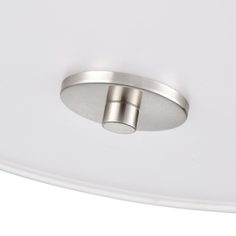 Millennium Lighting Guyten 2Lt 13" Flushmount, Brushed Nickel/White