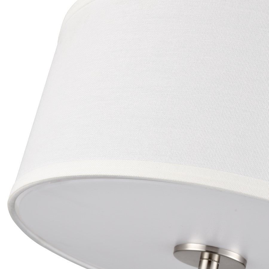 Millennium Lighting Guyten 2Lt 13" Flushmount, Brushed Nickel/White
