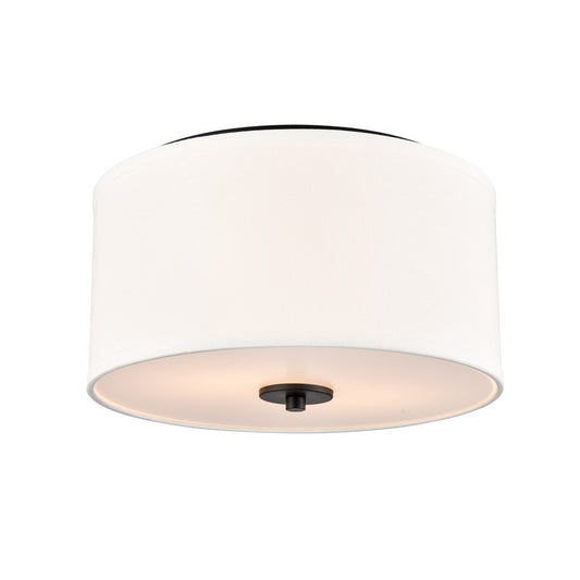 Millennium Lighting Guyten 2Lt 13" Flushmount, Black/White - 41002-MB