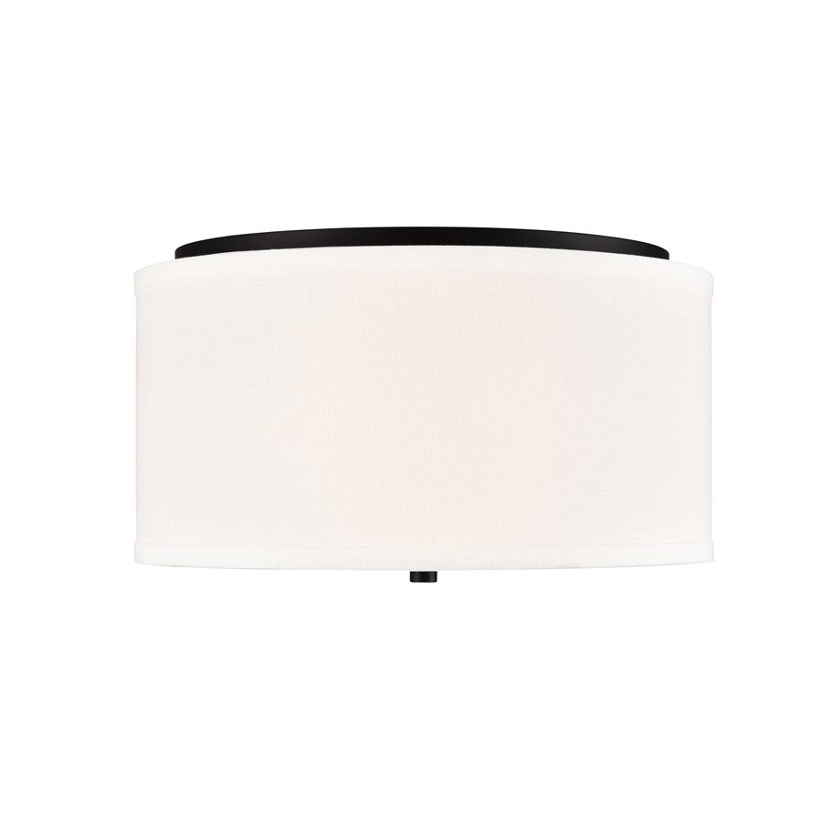Millennium Lighting Guyten 2Lt 13" Flushmount, Black/White
