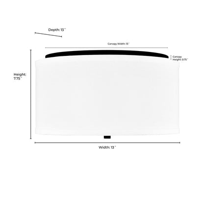 Millennium Lighting Guyten 2Lt 13" Flushmount, Black/White