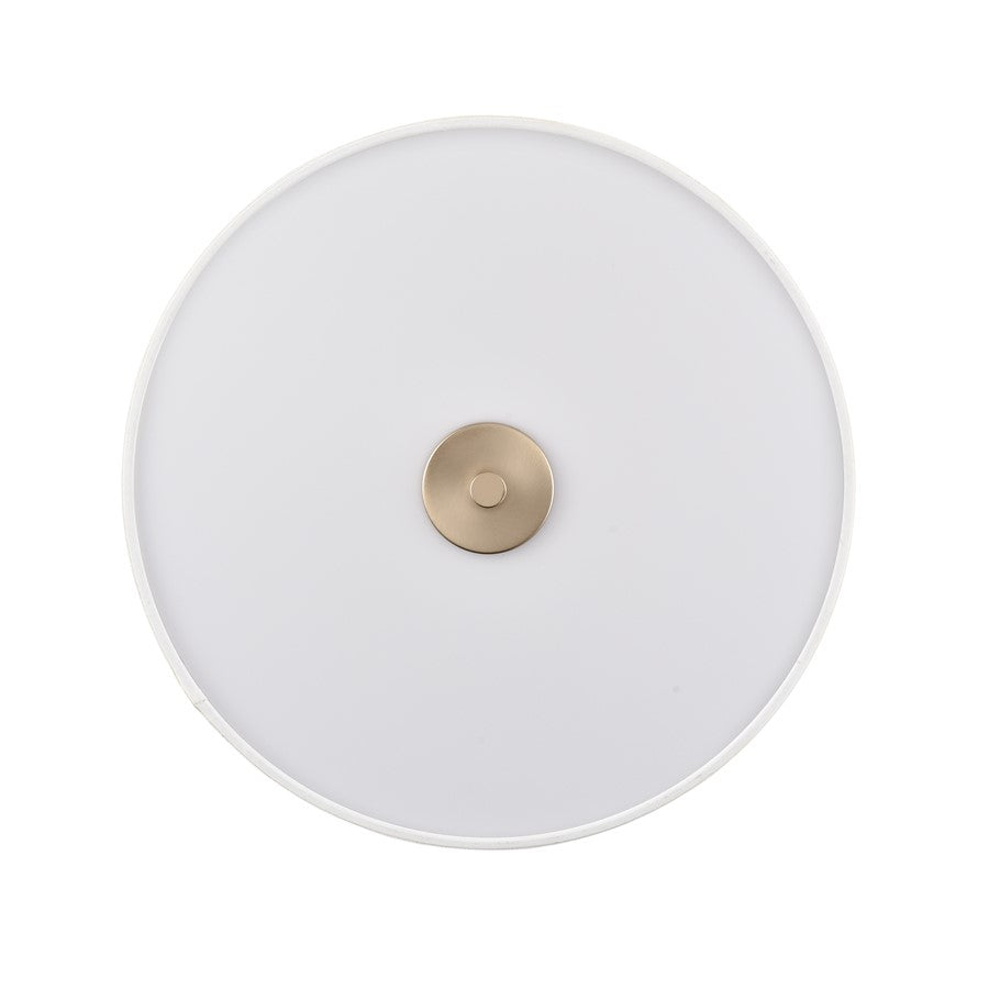 Millennium Lighting Guyten 2Lt 13" Flushmount, Modern Gold/White