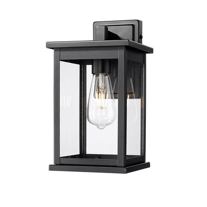 Millennium Lighting Bowton II 1Lt 12" Outdoor Sconce, Black/Clear